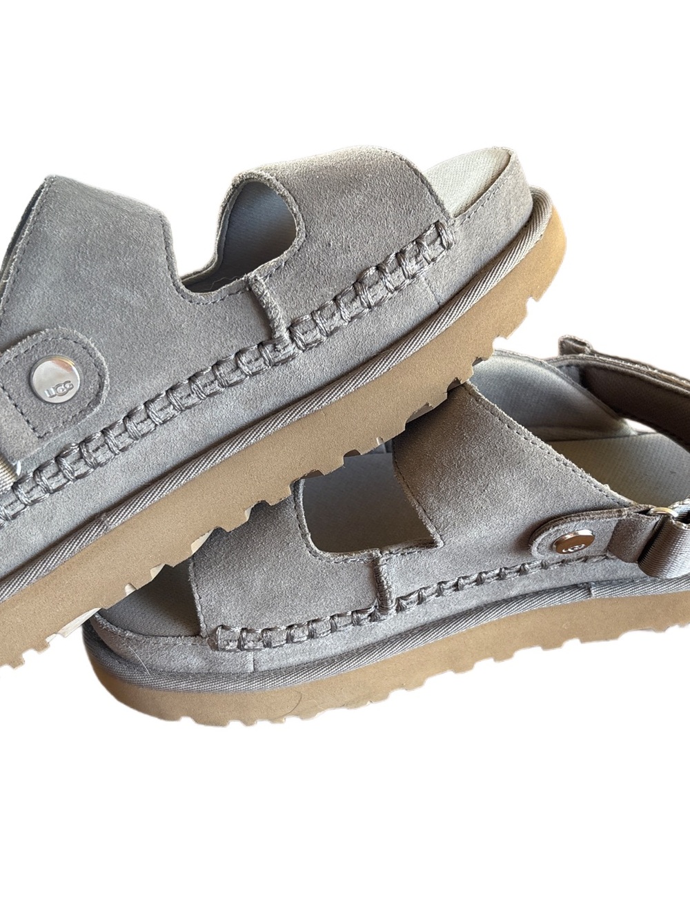 UGG Suede Smoke Plume Double-Strap Sandals - Size 8 - Picture 4 of 7